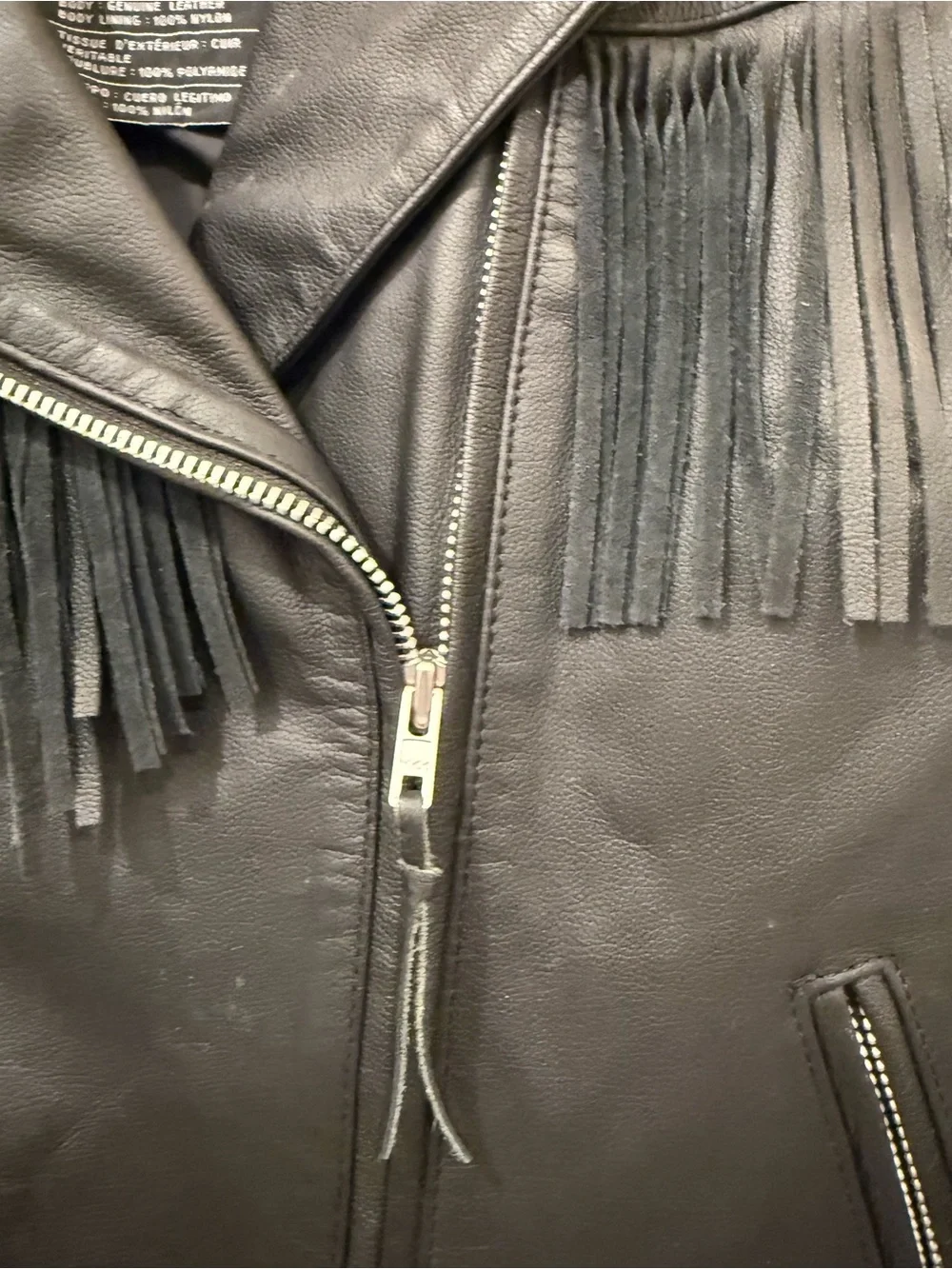 Harley-Davidson Women’s Large Genuine Leather Fringe Motorcycle Jacket